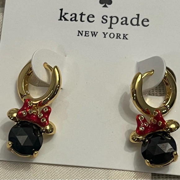 Kate Spade Gold Minnie Mouse Earrings and Bracelet with Red and Black Accents - Picture 2 of 8